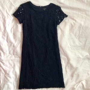 Navy lace shift dress